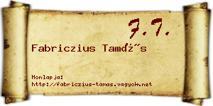 Fabriczius Tamás névjegykártya