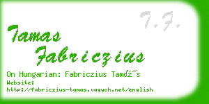 tamas fabriczius business card